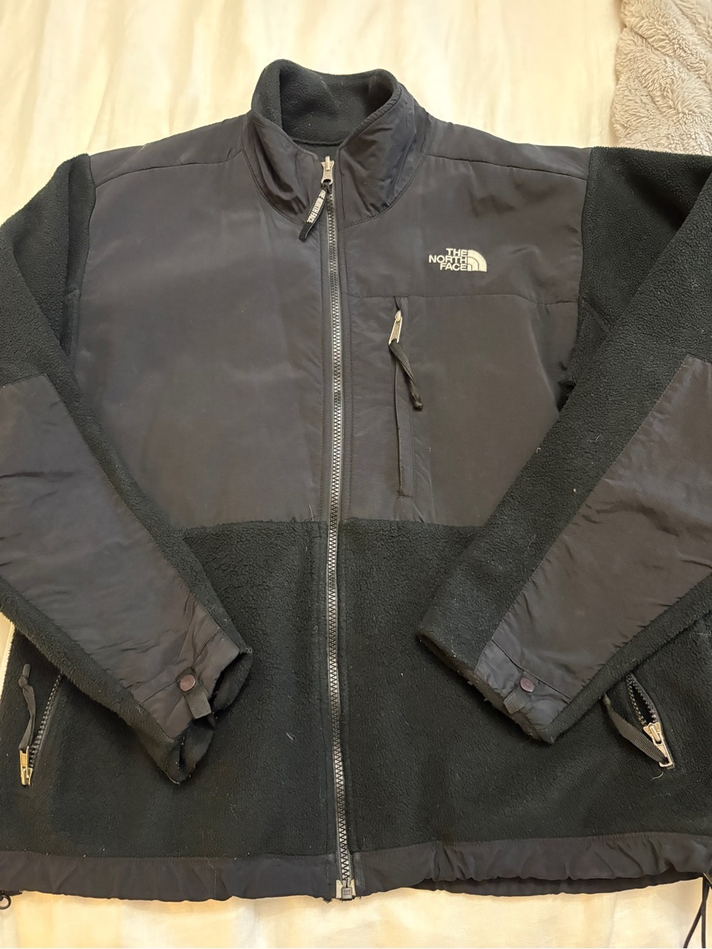 North Face black fleece jacket - womens large/mens medium. Loved with life left